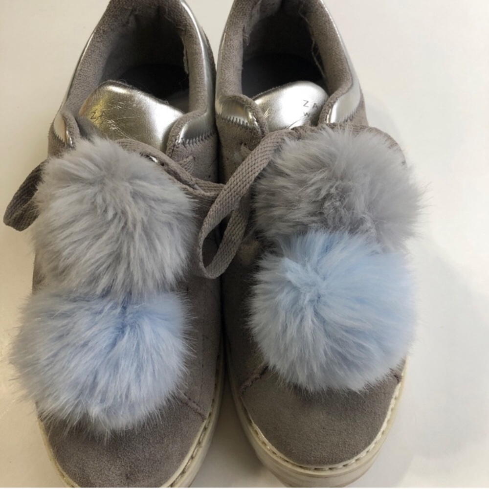 Zara sneakers with pom-poms